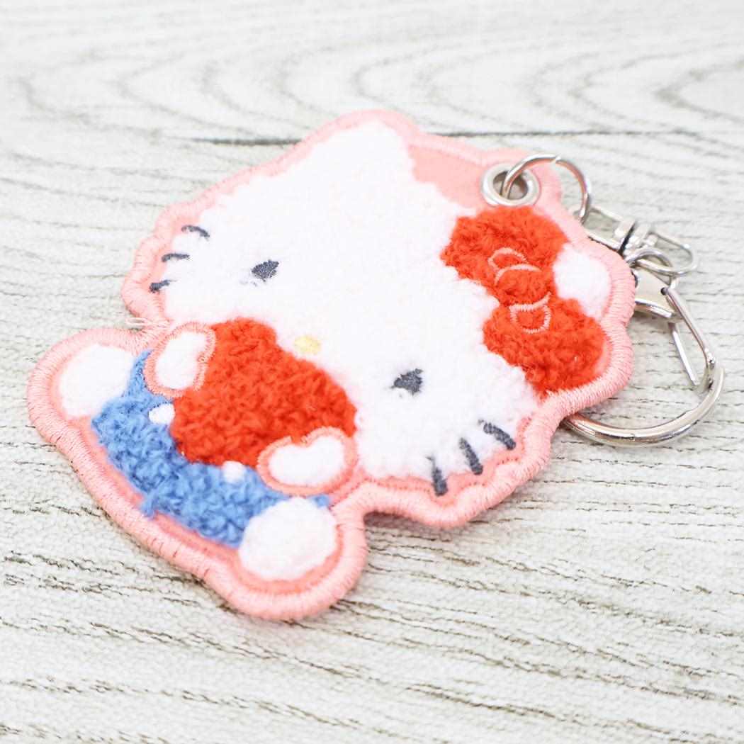 ハローキティ キーリング さがらキーホルダー MOFUMOFU サンリオ カミオジャパン サガラ刺繍 キャラクター グッズ メール便可 シネマコレクション