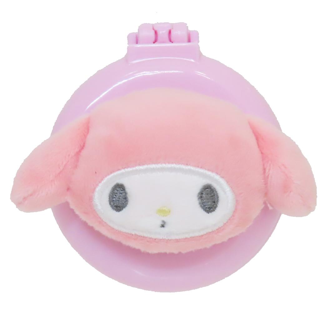 ボンボンドロップシール もじ マイメロディ1シートつき ぬいキー、手鏡セット