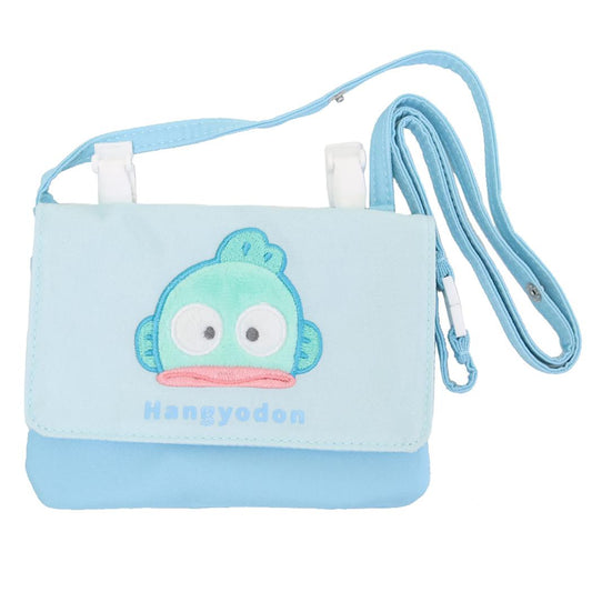 ハンギョドン クリップポケット 横長タイプ ショルダーひもつき どこでもポッケ サンリオ カミオジャパン キッズポシェット キャラクター グッズ メール便可 シネマコレクション
