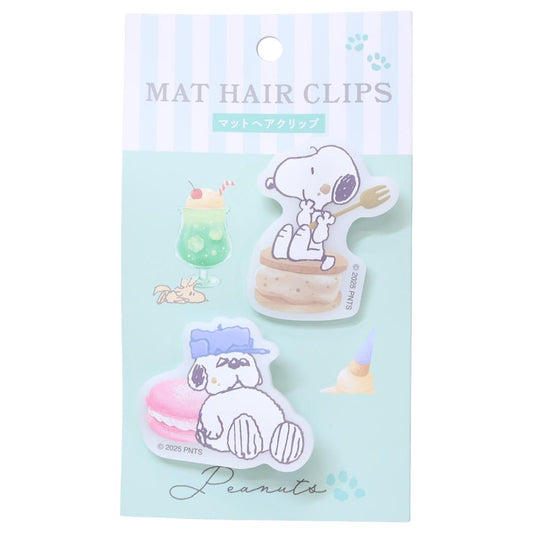 スヌーピー ヘアアクセ マットヘアクリップ What a treat！ ピーナッツ カミオジャパン 前髪クリップ キャラクター グッズ メール便可 シネマコレクション