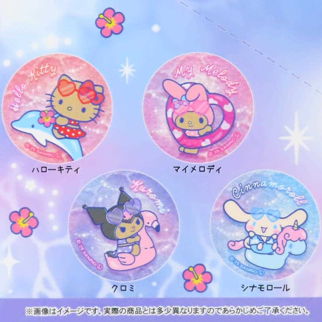 サンリオキャラクターズ 缶バッジ トレーディンググリッター缶バッジ 全8種の内どれか1個 night party サンリオ カミオジャパン コレクション雑貨 キャラクター グッズ メール便可 シネマコレクション