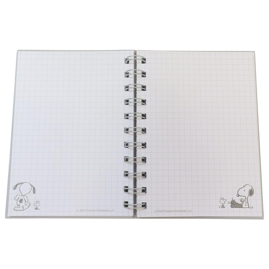 スヌーピー リングノート A6Wリングノート Snoopy monotone ピーナッツ カミオジャパン 新学期準備文具 かわいい キャラクター グッズ メール便可 シネマコレクション