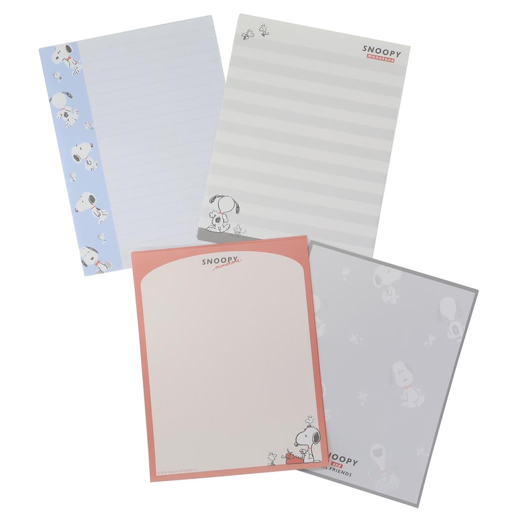 スヌーピー レターセット ボリュームアップレター Snoopy monotone ピーナッツ カミオジャパン 手紙セット 便箋＆封筒 キャラクター グッズ メール便可 シネマコレクション