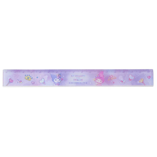 マイメロディ＆クロミ ものさし スリム17cm定規 キラキラドレス サンリオ カミオジャパン 新学期準備文具 キャラクター グッズ メール便可 シネマコレクション