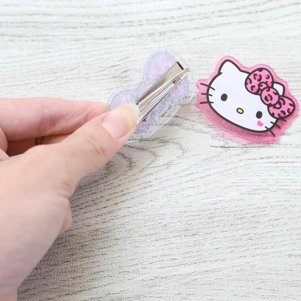 ハローキティ ヘアアクセ ラメキラヘアクリップ ギャルアート ピンク サンリオ カミオジャパン 前髪クリップ キャラクター グッズ メール便可 シネマコレクション