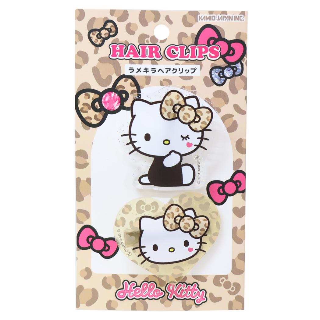 ハローキティ ヘアアクセ ラメキラヘアクリップ ギャルアート ブラウン サンリオ カミオジャパン 前髪クリップ キャラクター グッズ メール便可 シネマコレクション