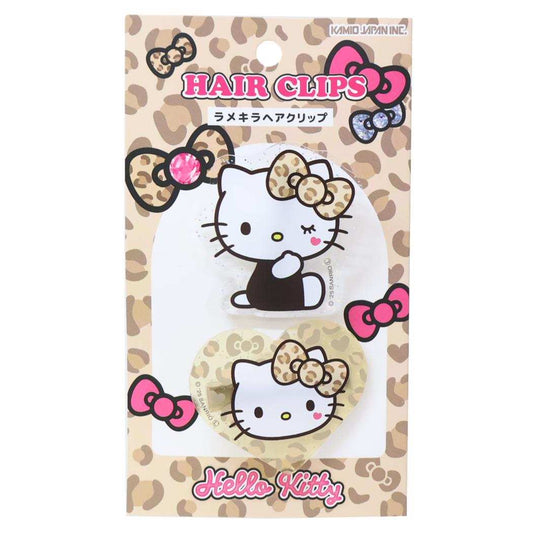 ハローキティ ヘアアクセ ラメキラヘアクリップ ギャルアート ブラウン サンリオ カミオジャパン 前髪クリップ キャラクター グッズ メール便可 シネマコレクション