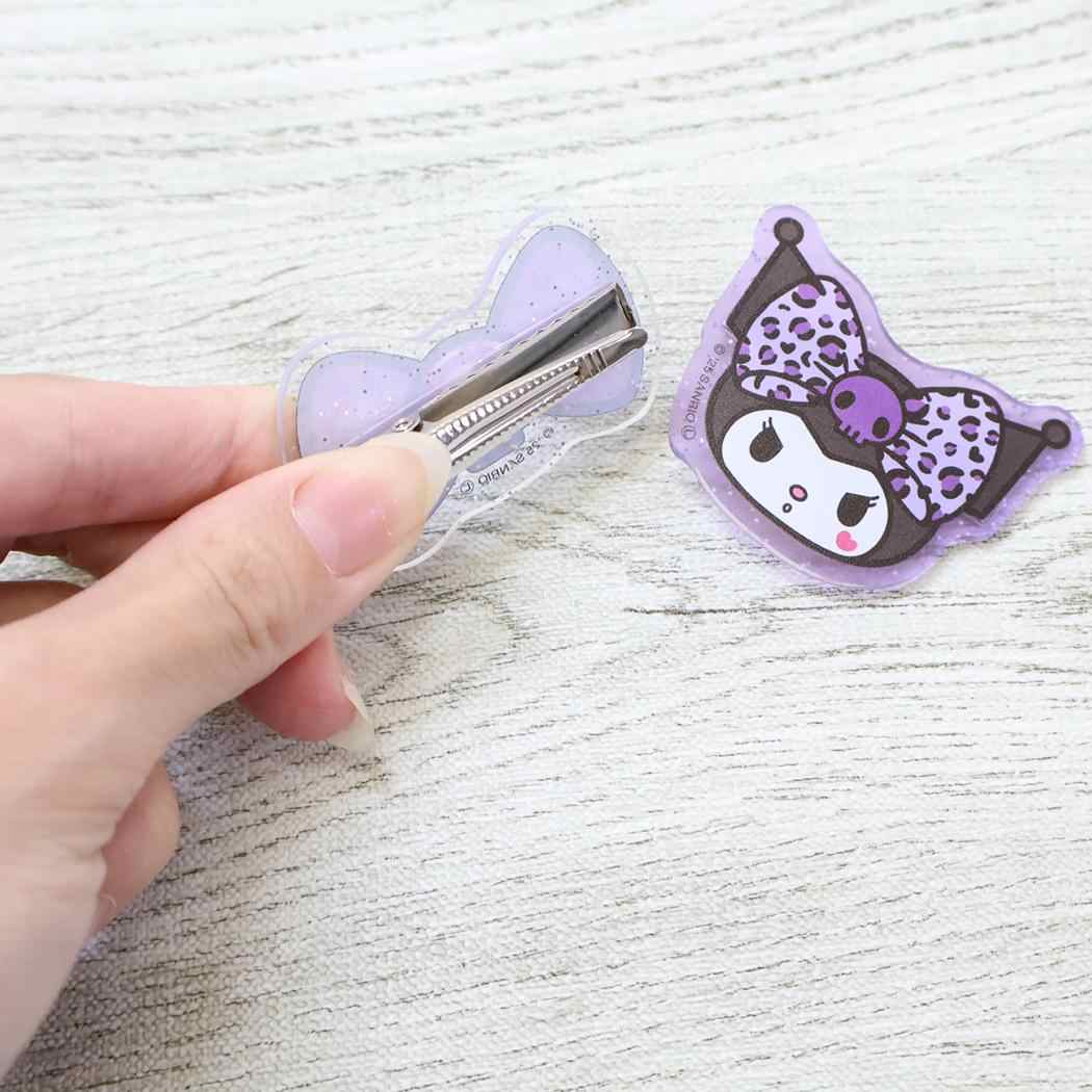 クロミ ヘアアクセ ラメキラヘアクリップ ギャルアート パープル サンリオ カミオジャパン 前髪クリップ キャラクター グッズ メール便可 シネマコレクション