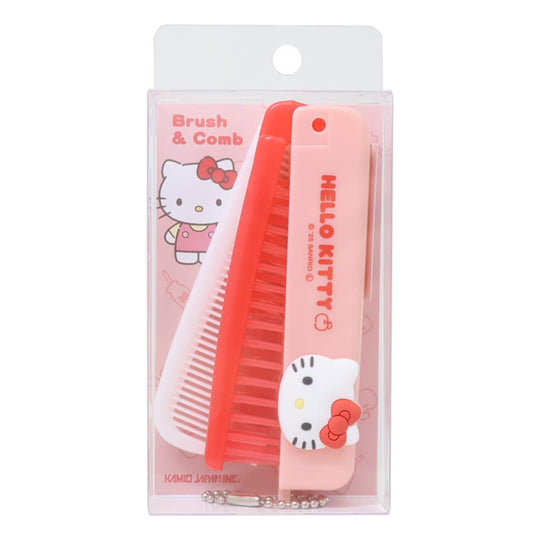 ハローキティ ヘアブラシ ぷっくり折りたたみブラシ＆コーム サンリオ カミオジャパン プレゼント かわいい 折りたたみくし キャラクター グッズ メール便可 シネマコレクション