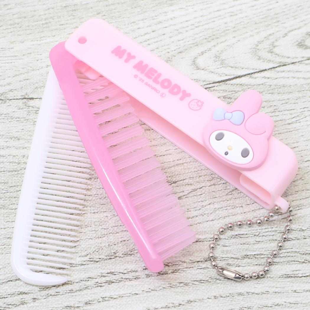 マイメロディ ヘアブラシ ぷっくり折りたたみブラシ＆コーム サンリオ カミオジャパン プレゼント かわいい 折りたたみくし キャラクター グッズ メール便可 シネマコレクション