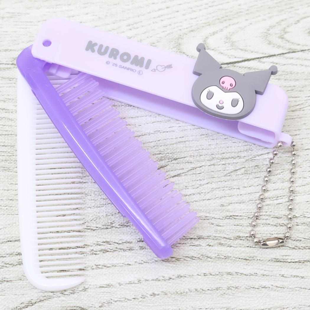 クロミ ヘアブラシ ぷっくり折りたたみブラシ＆コーム サンリオ カミオジャパン プレゼント かわいい 折りたたみくし キャラクター グッズ メール便可 シネマコレクション