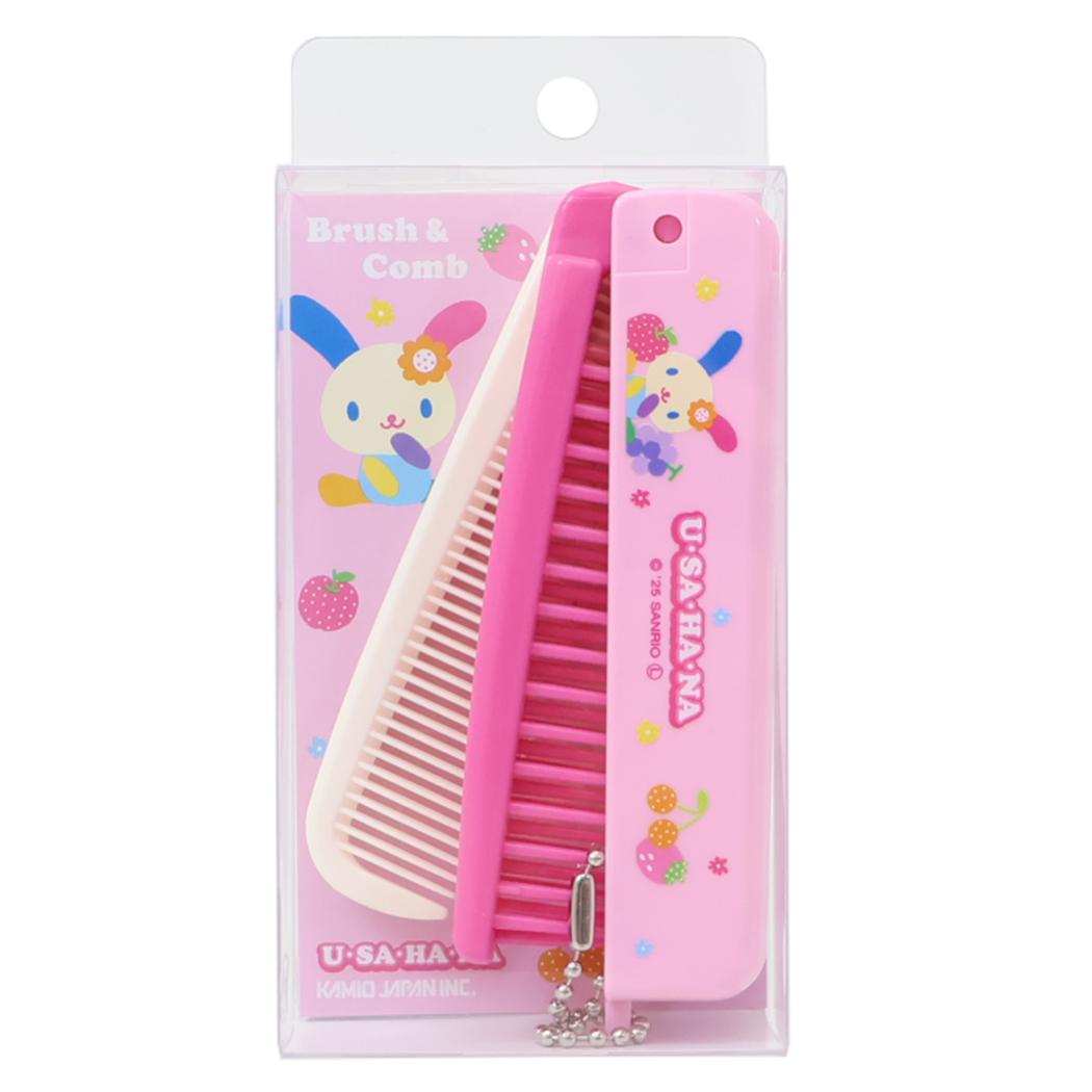 ウサハナ ヘアブラシ 折りたたみブラシ＆コーム フルーツ サンリオ カミオジャパン プレゼント かわいい 折りたたみくし キャラクター グッズ メール便可 シネマコレクション