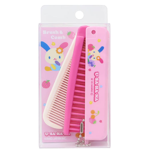 ウサハナ ヘアブラシ 折りたたみブラシ＆コーム フルーツ サンリオ カミオジャパン プレゼント かわいい 折りたたみくし キャラクター グッズ メール便可 シネマコレクション