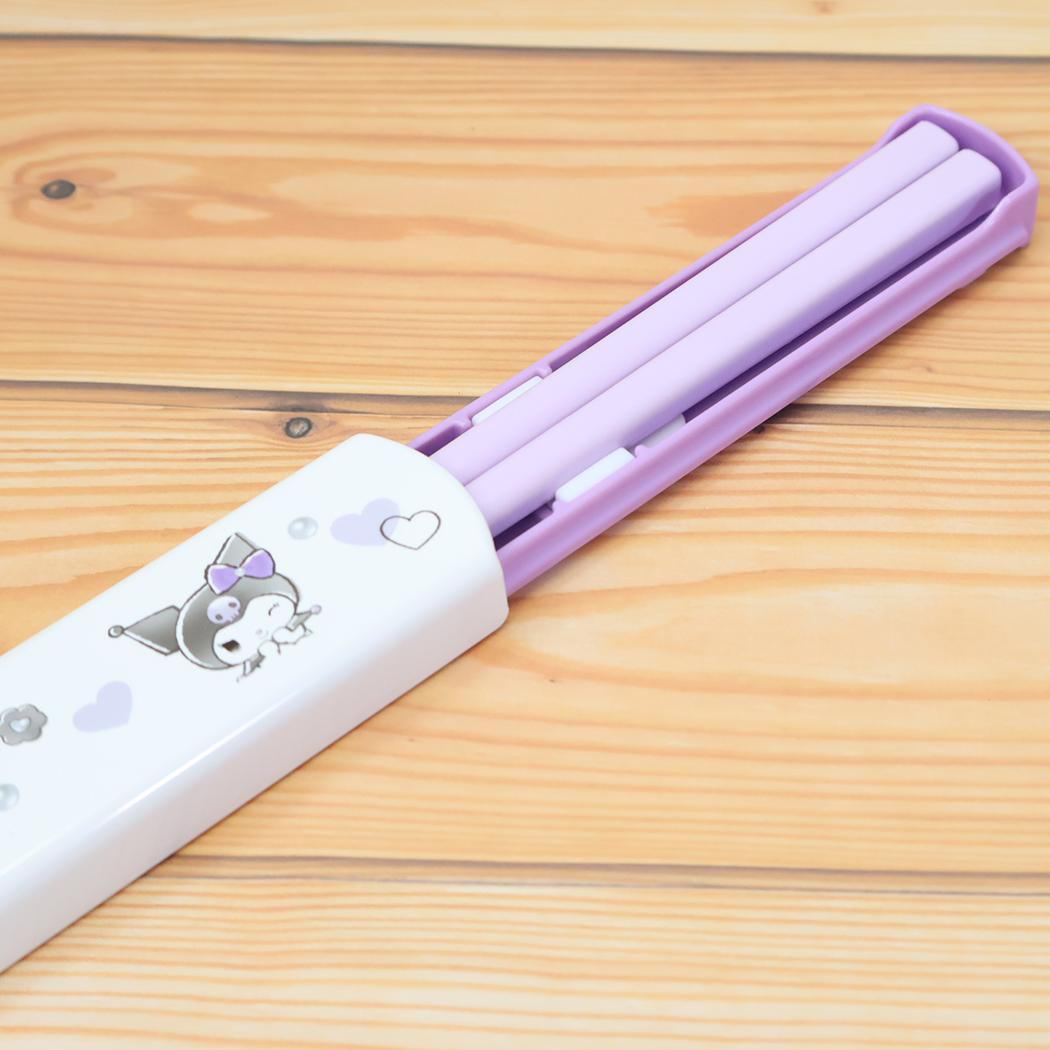 クロミ おはしセット 抗菌 はし＆はしケース 引きフタ式 モノクロリボン サンリオ カミオジャパン 新学期準備 日本製 キャラクター グッズ メール便可 シネマコレクション