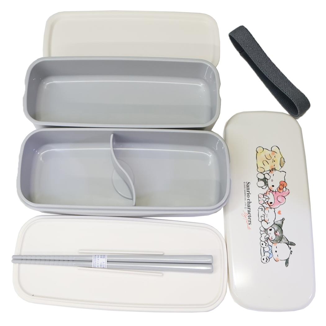 サンリオキャラクターズ お弁当箱 抗菌 スリム2段ランチボックス みんなと一緒 サンリオ カミオジャパン 新学期準備 日本製 キャラクター グッズ シネマコレクション