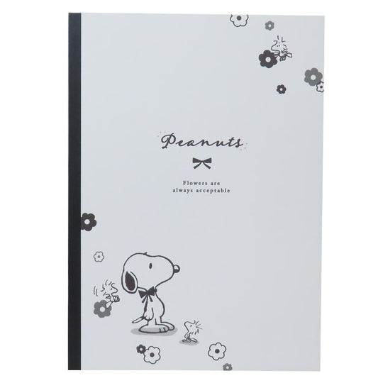 スヌーピー 横罫ノート B5クロスノート monochrome flower ピーナッツ カミオジャパン 新学期準備文具 かわいい キャラクター グッズ メール便可 シネマコレクション
