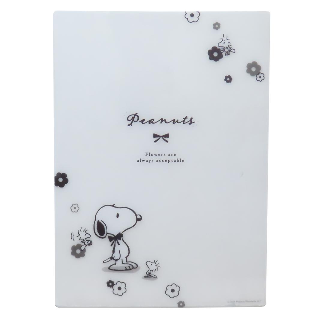 スヌーピー 下敷き 下じき monochrome flower ピーナッツ カミオジャパン 新学期準備文具 小学生 かわいい キャラクター グッズ メール便可 シネマコレクション