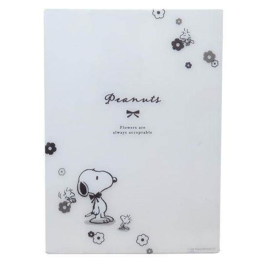 スヌーピー 下敷き 下じき monochrome flower ピーナッツ カミオジャパン 新学期準備文具 小学生 かわいい キャラクター グッズ メール便可 シネマコレクション