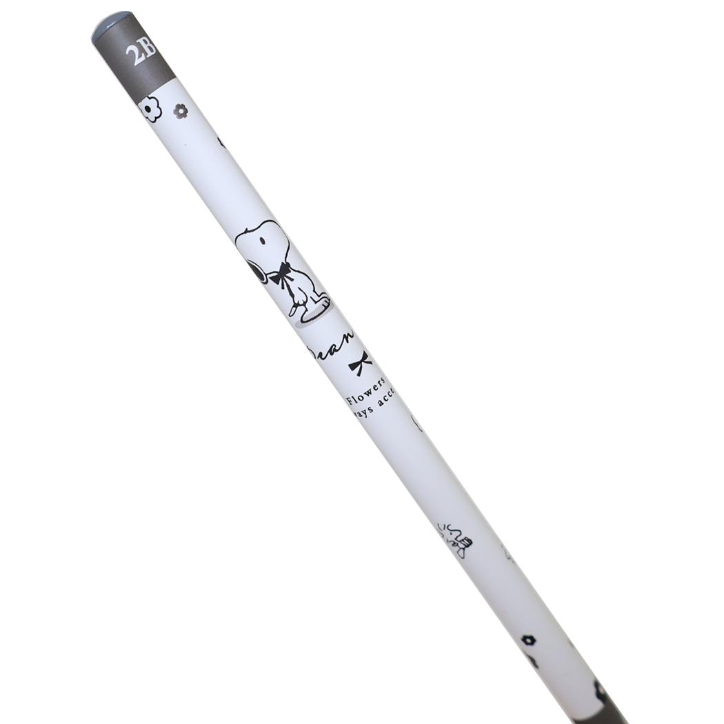 スヌーピー えんぴつ マット軸鉛筆 2B monochrome flower ピーナッツ カミオジャパン 新学期準備文具 筆記用具 小学生 日本製 キャラクター グッズ メール便可 シネマコレクション