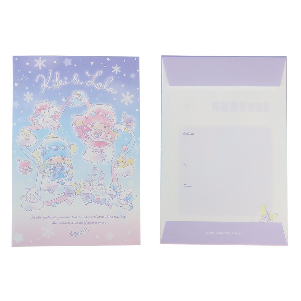 リトルツインスターズ レターセット ボリュームアップレター 雪灯りのファンタジー サンリオ カミオジャパン 手紙セット 便箋＆封筒 キャラクター グッズ メール便可 シネマコレクション
