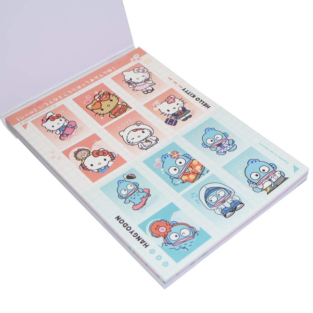 ハローキティ ハンギョドン メモ帳 A6シール付きメモ ハイ！ポーズ！ サンリオ カミオジャパン 新学期準備文具 キャラクター グッズ メール便可 シネマコレクション