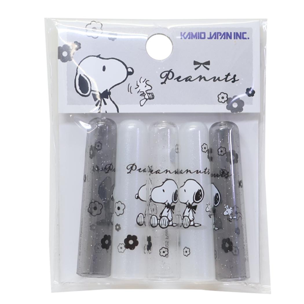 スヌーピー 鉛筆キャップ えんぴつカバー5本入り monochrome flower ピーナッツ カミオジャパン 新学期準備文具 かわいい キャラクター グッズ メール便可 シネマコレクション