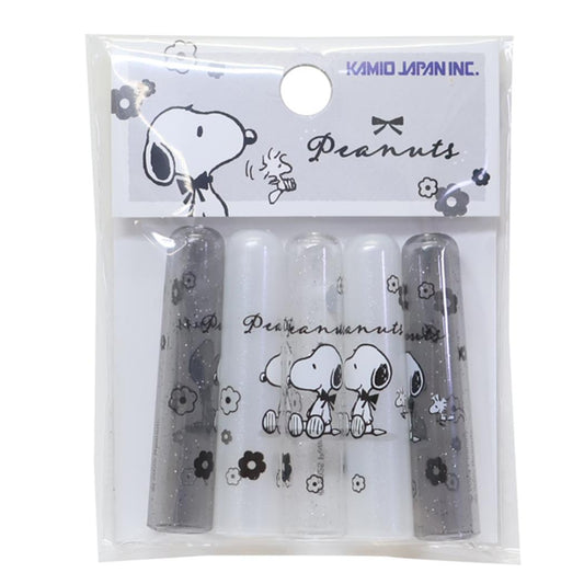 スヌーピー 鉛筆キャップ えんぴつカバー5本入り monochrome flower ピーナッツ カミオジャパン 新学期準備文具 かわいい キャラクター グッズ メール便可 シネマコレクション