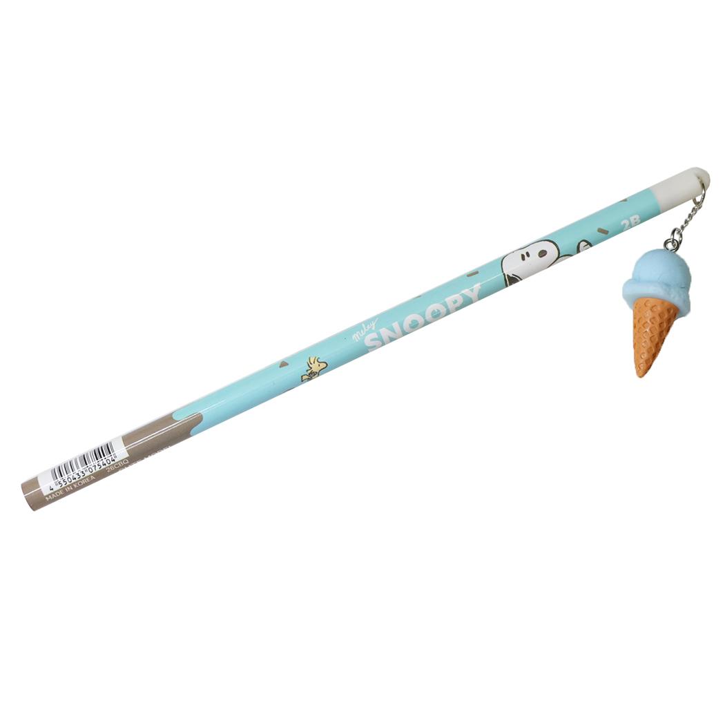 スヌーピー えんぴつ アイスチャーム付き鉛筆2B MELTY ICE CREAM ヨコ ピーナッツ カミオジャパン 新学期準備文具 キャラクター グッズ メール便可 シネマコレクション