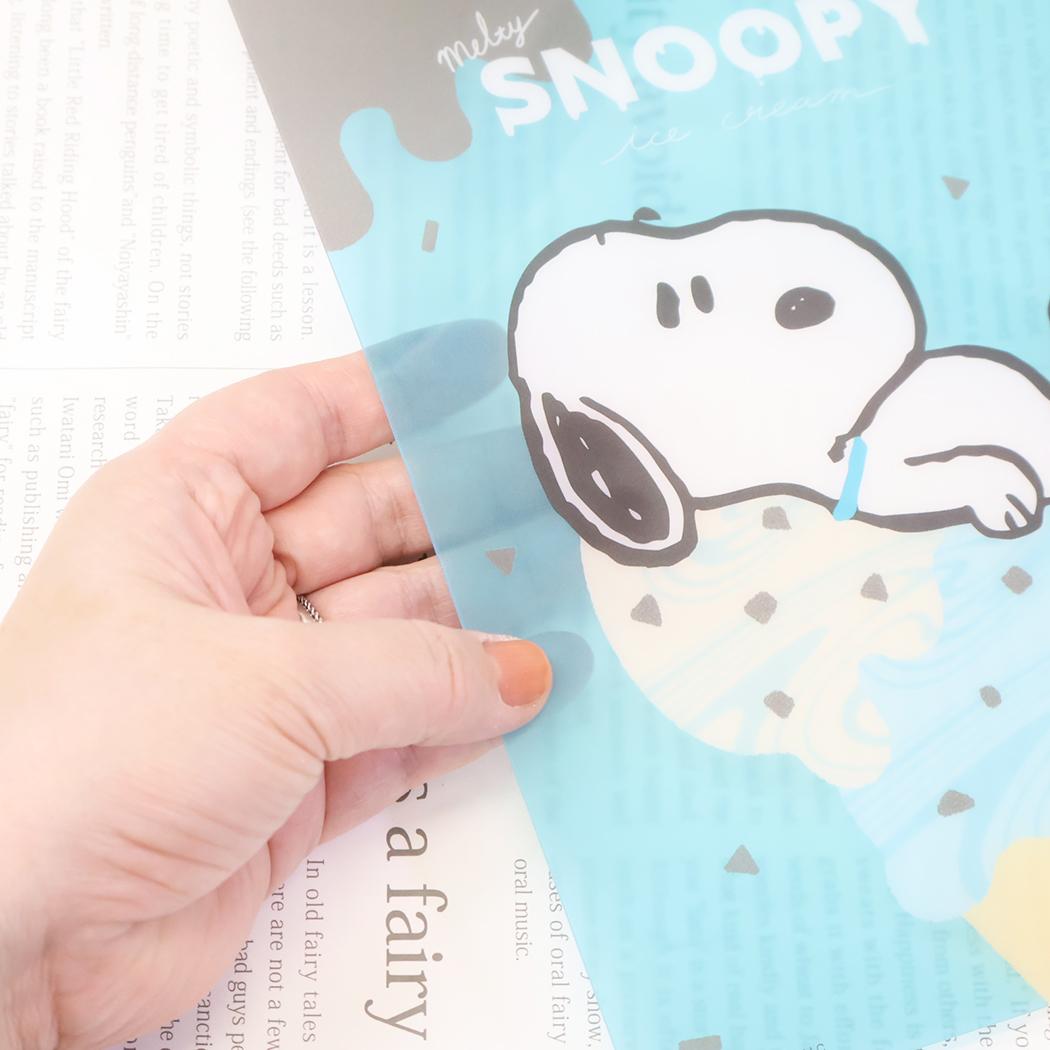 スヌーピー 下じき 下敷き MELTY ICE CREAM ピーナッツ カミオジャパン 新学期準備文具 キャラクター グッズ メール便可 シネマコレクション