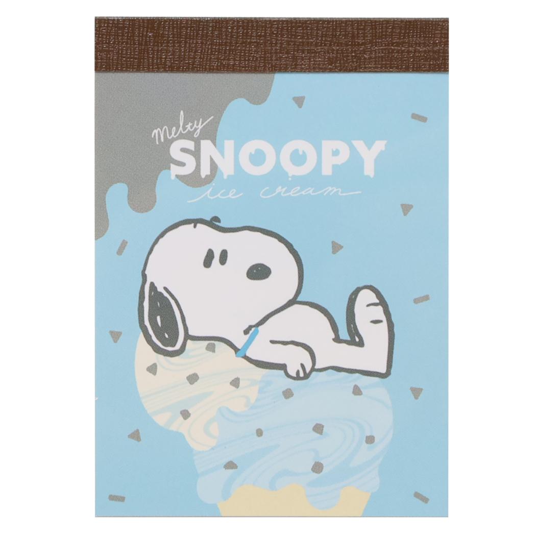 スヌーピー メモ帳 ミニメモ MELTY ICE CREAM ピーナッツ カミオジャパン 新学期準備文具 キャラクター グッズ メール便可 シネマコレクション