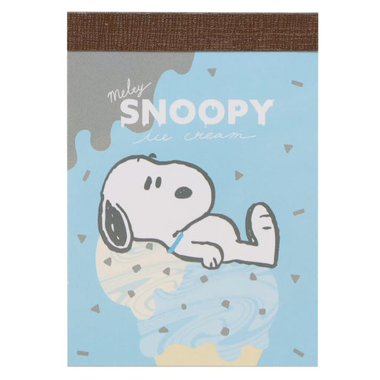 スヌーピー メモ帳 ミニメモ MELTY ICE CREAM ピーナッツ カミオジャパン 新学期準備文具 キャラクター グッズ メール便可 シネマコレクション