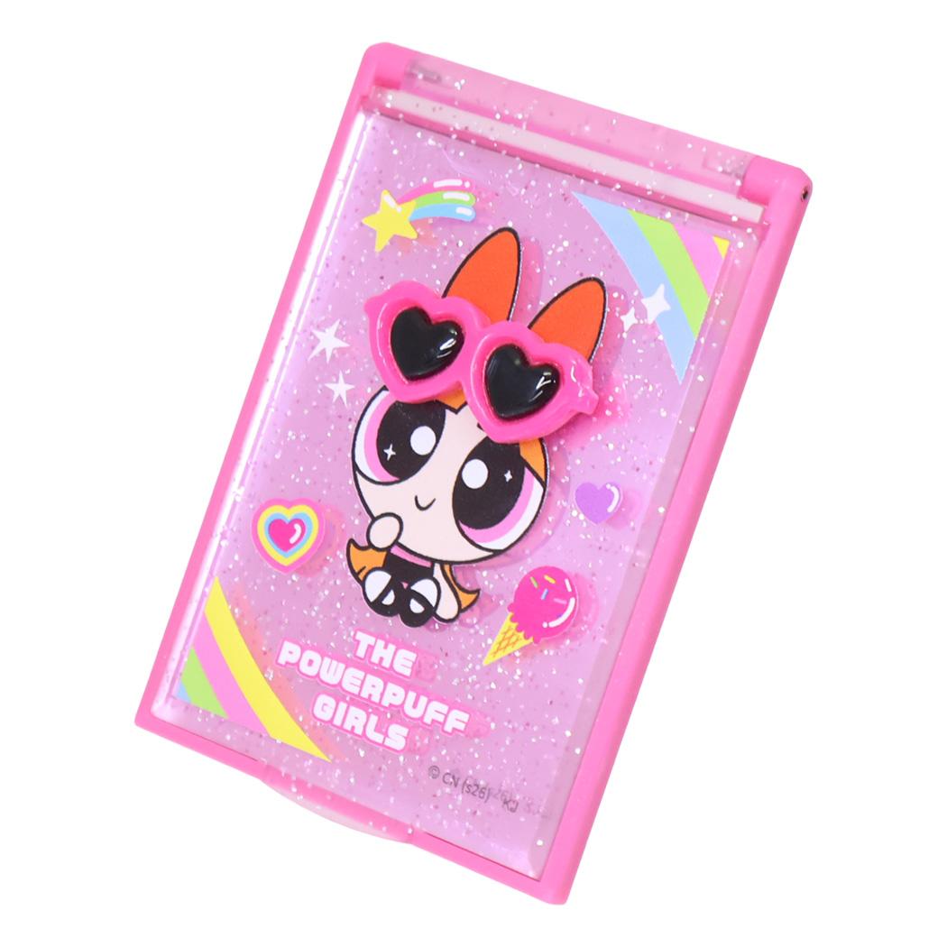 パワーパフガールズ 手鏡 サングラス付きミラー ブロッサム カミオジャパン コンパクトミラー かわいい 日本製 キャラクター グッズ メール便可 シネマコレクション