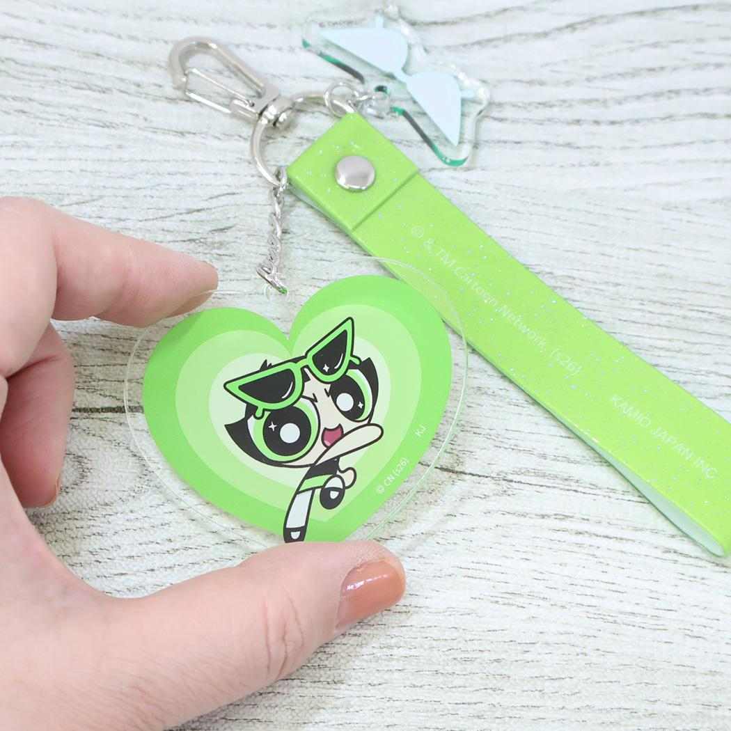 パワーパフガールズ キーホルダー ラメタグキーホルダー バターカップ カミオジャパン バッグチャーム かわいい キャラクター グッズ メール便可 シネマコレクション