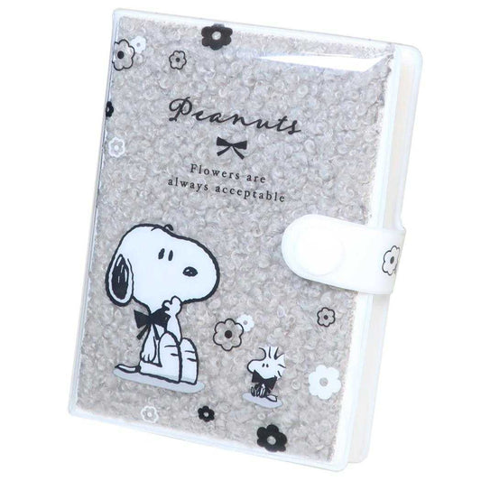 スヌーピー メモ帳 もこメモ MONOCHROME FLOWER ピーナッツ カミオジャパン