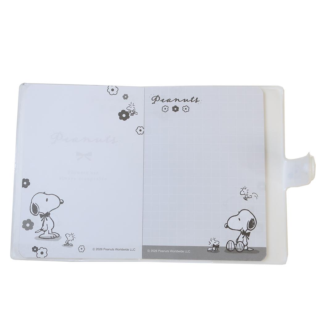 スヌーピー メモ帳 もこメモ MONOCHROME FLOWER ピーナッツ カミオジャパン