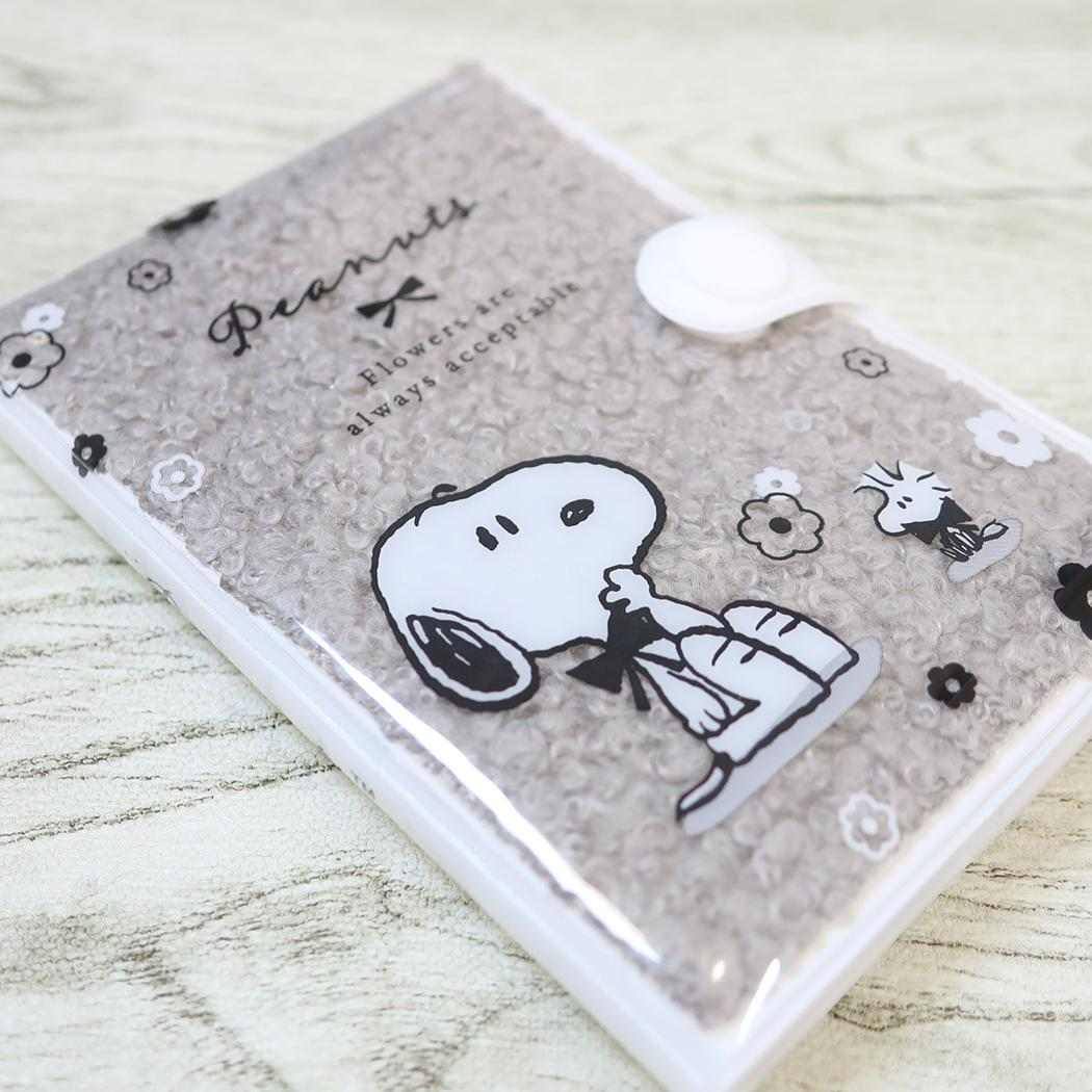 スヌーピー メモ帳 もこメモ MONOCHROME FLOWER ピーナッツ カミオジャパン