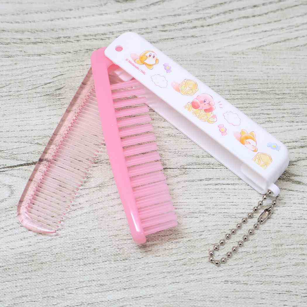 星のカービィ ヘアブラシ 折りたたみブラシ＆コーム PUPUPU RAINY？ DAY カミオジャパン 折りたたみくし キャラクター グッズ メール便可 シネマコレクション