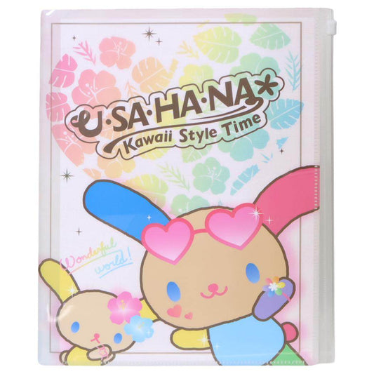 ウサハナ ポケットファイル ファスナー付き6ポケットクリアファイル Kawaii Style Time サンリオ カミオジャパン 新学期準備文具 キャラクター グッズ シネマコレクション