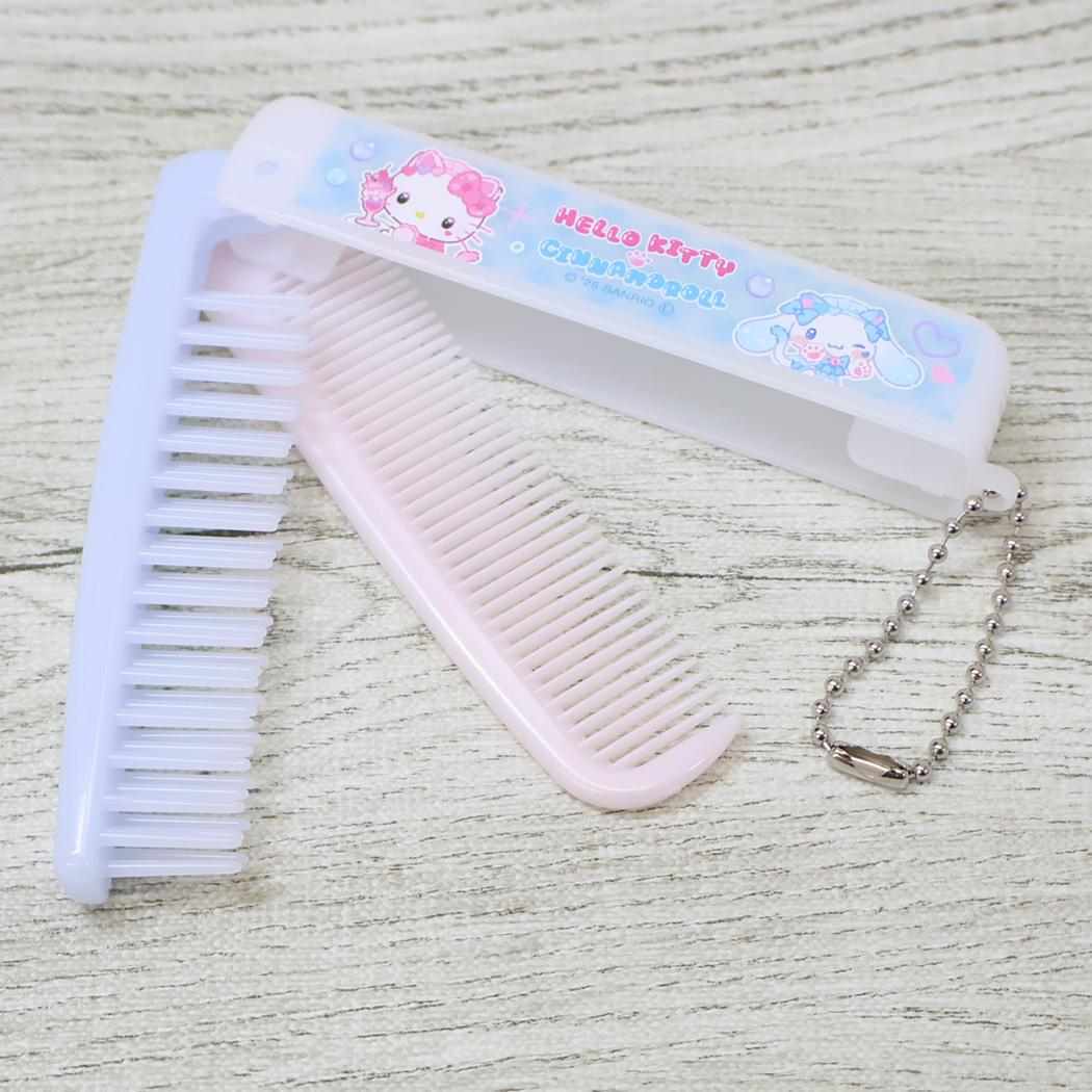 ハローキティ シナモロール ヘアブラシ 折りたたみブラシ＆コーム サンリオ カミオジャパン 折りたたみくし キャラクター グッズ メール便可 シネマコレクション