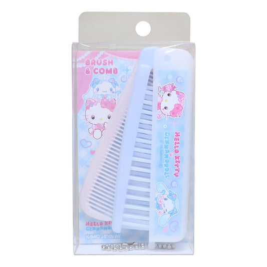 ハローキティ シナモロール ヘアブラシ 折りたたみブラシ＆コーム サンリオ カミオジャパン 折りたたみくし キャラクター グッズ メール便可 シネマコレクション