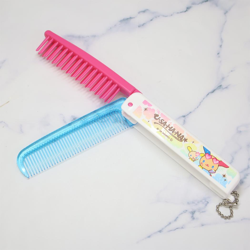 ウサハナ ヘアブラシ 折りたたみブラシ＆コーム Kawaii Style Time サンリオ カミオジャパン 折りたたみくし キャラクター グッズ メール便可 シネマコレクション