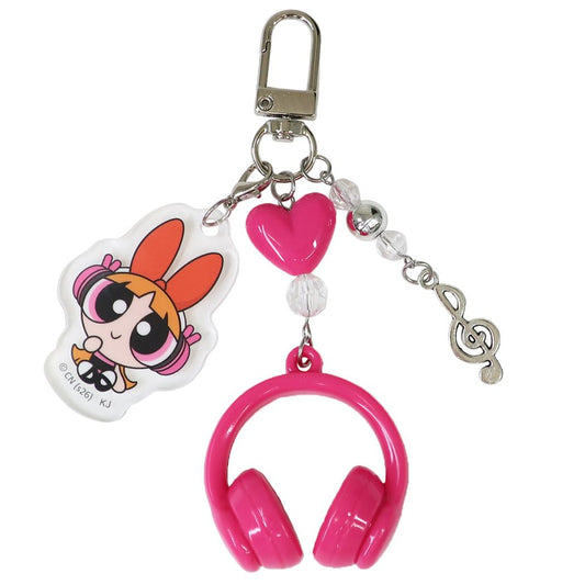 パワーパフガールズ キーリング ヘッドフォンキーホルダー ブロッサム カミオジャパン プレゼント キャラクター グッズ シネマコレクション