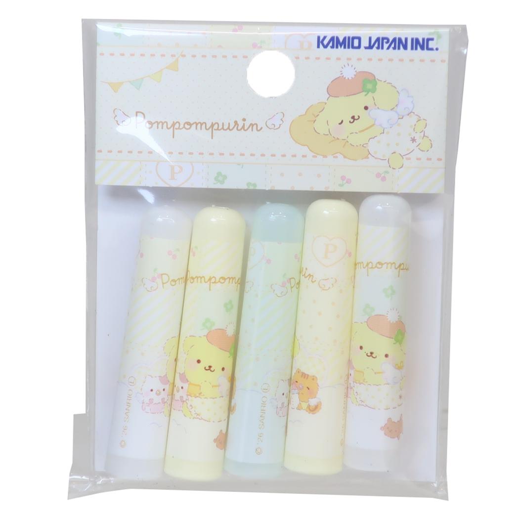 ポムポムプリン 鉛筆キャップ えんぴつカバー 5本セット サンリオ カミオジャパン 新学期準備文具 キャラクター グッズ メール便可 シネマコレクション