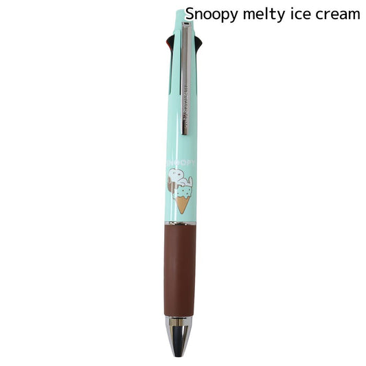 スヌーピー シャープペン＆黒赤青緑4色ボールペン ジェットストリーム 4＆1 0.5mm Snoopy melty ice cream ピーナッツ カミオジャパン