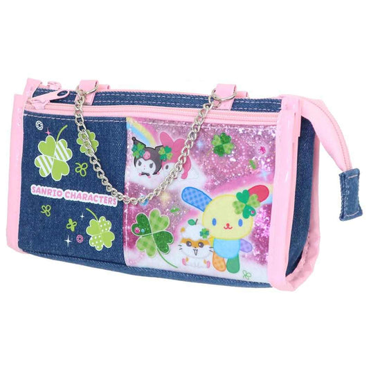 サンリオキャラクターズ ペンケース デニムWファスナーペンポーチ 平成ファンシー Happy Rainbow Days Sanrio カミオジャパン