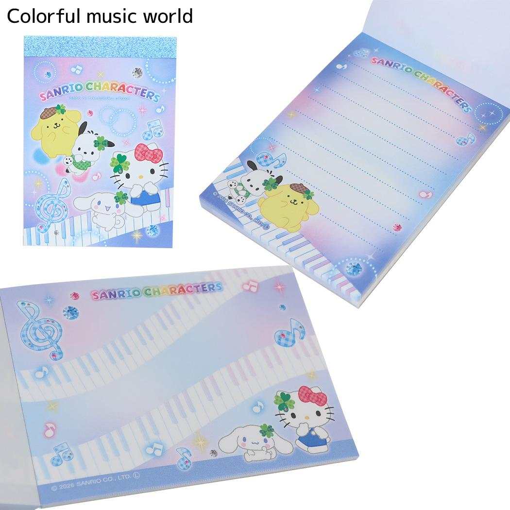 サンリオキャラクターズ メモ帳 メモミニ ミニミニメモ 平成ファンシー Colorful music world Sanrio カミオジャパン
