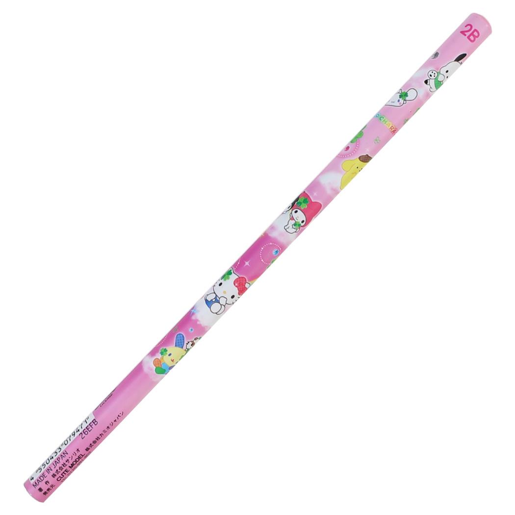 サンリオキャラクターズ 鉛筆 2B 丸軸 平成ファンシー Happy Rainbow Days Sanrio カミオジャパン