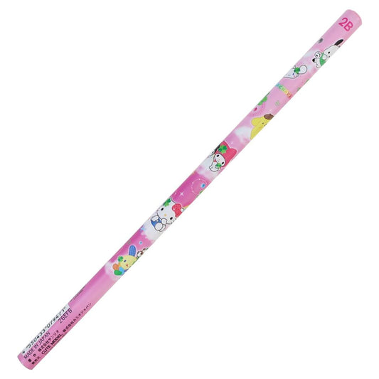 サンリオキャラクターズ 鉛筆 2B 丸軸 平成ファンシー Happy Rainbow Days Sanrio カミオジャパン