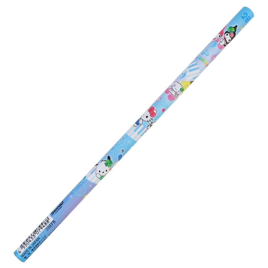 サンリオキャラクターズ 鉛筆 2B 丸軸 平成ファンシー Colorful music world Sanrio カミオジャパン