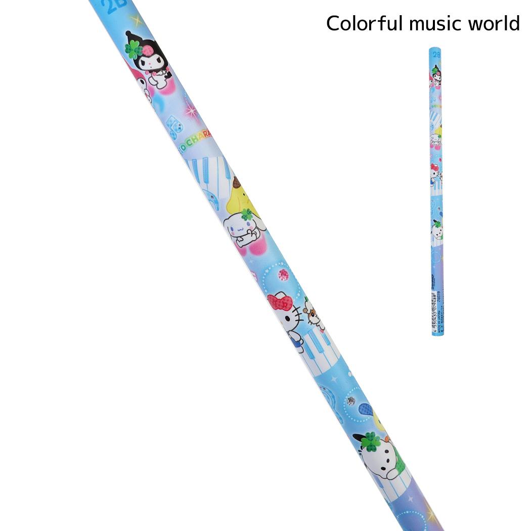 サンリオキャラクターズ 鉛筆 2B 丸軸 平成ファンシー Colorful music world Sanrio カミオジャパン